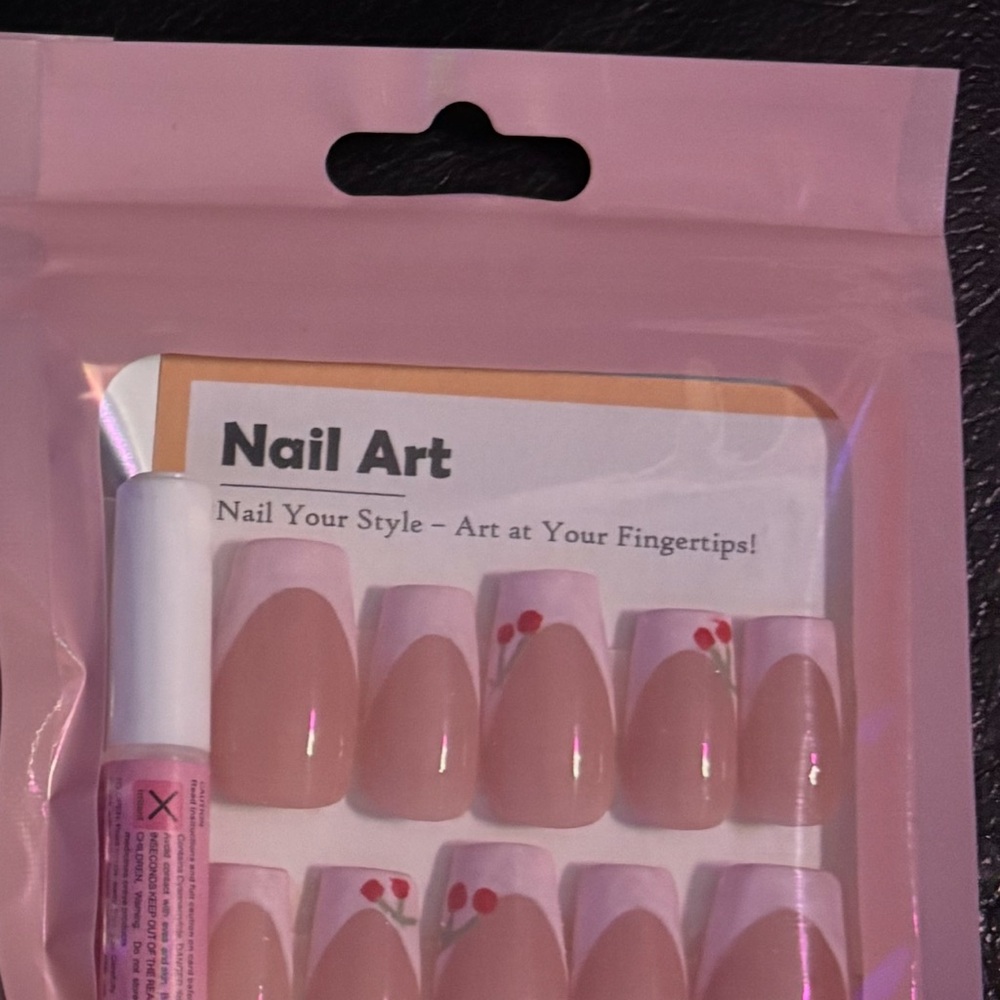 Pink and White Nail Art Set